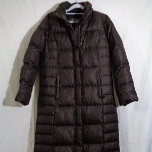 Eddie Bauer full lenght down winter coat, chocolate, size S, new no tags